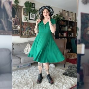Unique Vintage Green Swing Dress